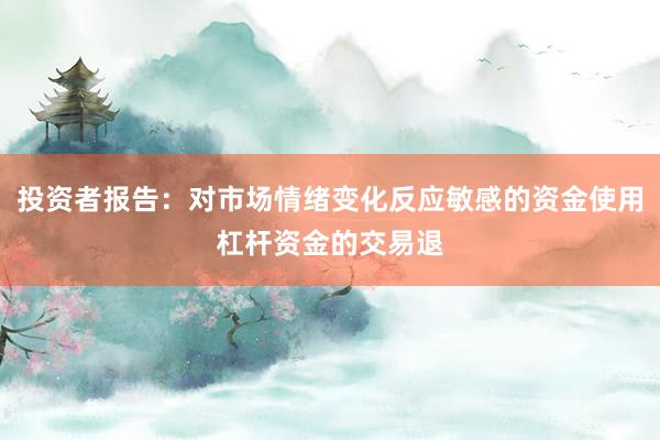 投资者报告：对市场情绪变化反应敏感的资金使用杠杆资金的交易退