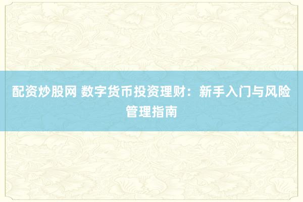 配资炒股网 数字货币投资理财：新手入门与风险管理指南